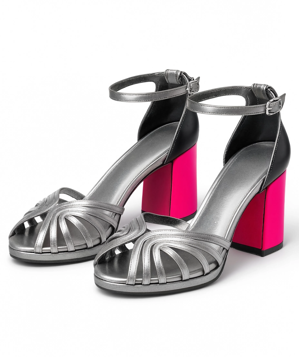 Silver Heels for Women | 7.5cm Metallic Heel